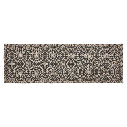 Custom House Black Tan Jacquard Runner 8x24
