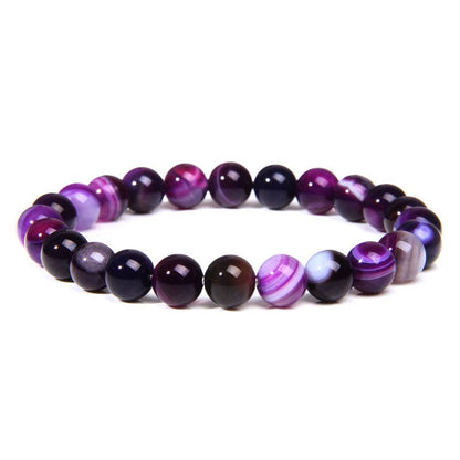 8MM Elastic Natural Stone Bracelets: Indian agate