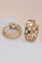mini cutout checker hoop Huggie earring
