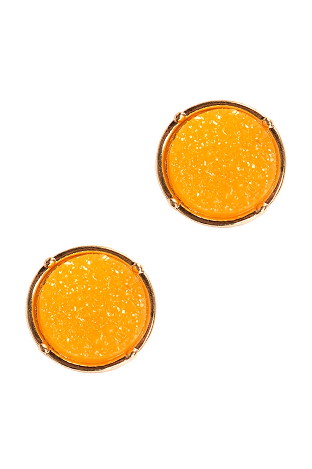 Glittered Druzy Round Post Earrings