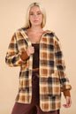 Oversized Faux Fur Tunic Hooded Printed Jacket