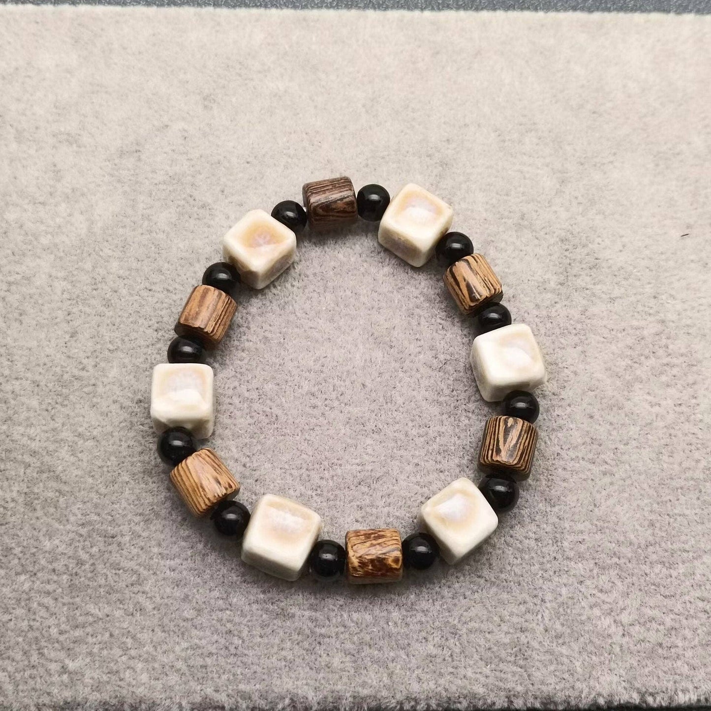 Multi-style Handmade Ceramic Beaded Elastic Rope Bracelet