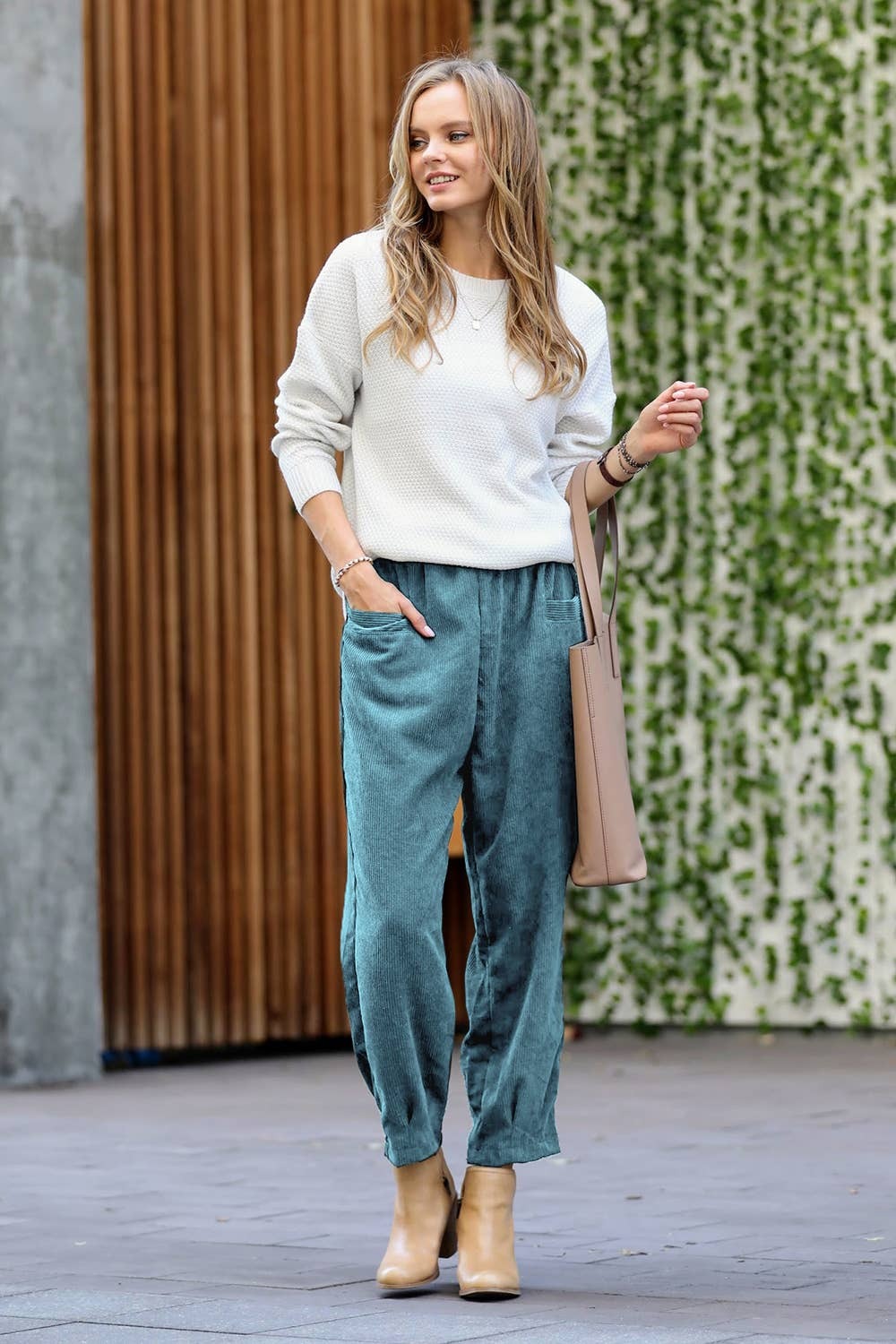Corduroy Front pocket Baggy Pants
