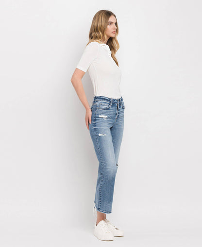 HIGH RISE PAINT SPLATTER CUFFED BOYFRIEND JEANS V2787