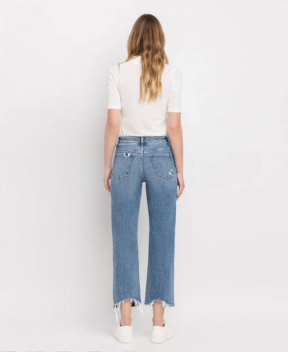 HIGH RISE PAINT SPLATTER CUFFED BOYFRIEND JEANS V2787