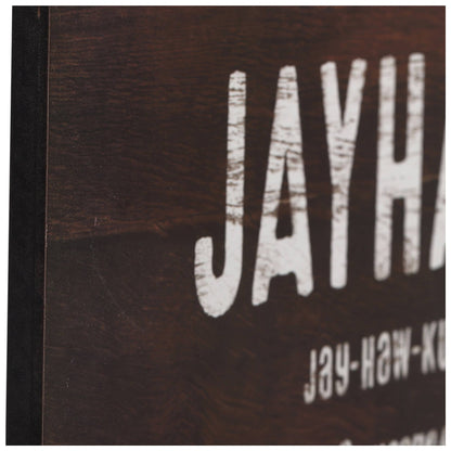 University of Kansas Jayhawker Definition Rustic Wood Sign