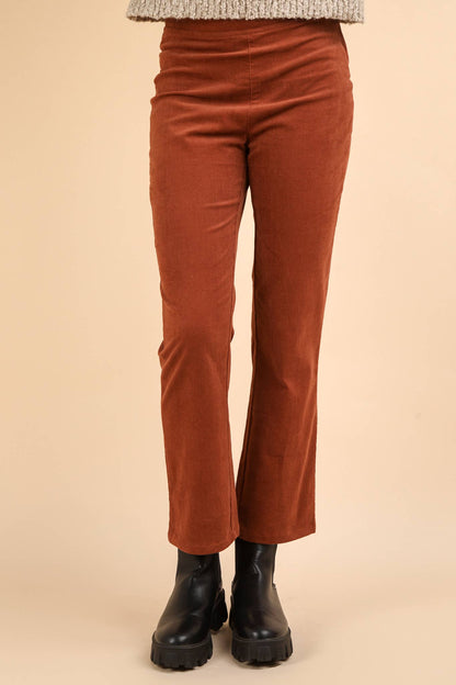 Velvet Boot Cut Pants with Back Pockets