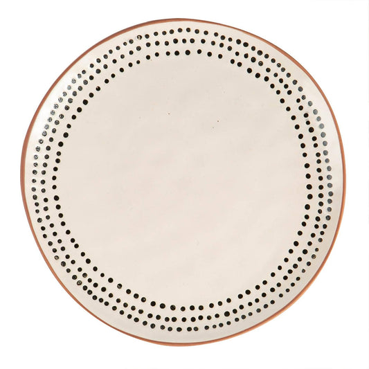 Nicola Spring Ceramic Spotted Rim Dinner Plate - 26cm