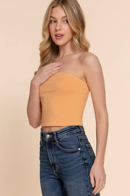 Fitted Crop Tube Cotton Spandex Top