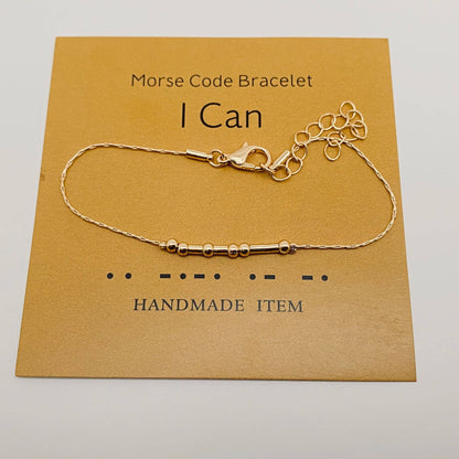 Handmade Golden Morse Code Bracelet