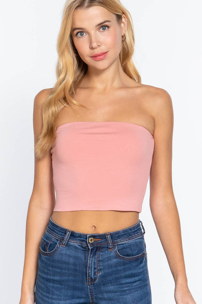 Fitted Crop Tube Cotton Spandex Top