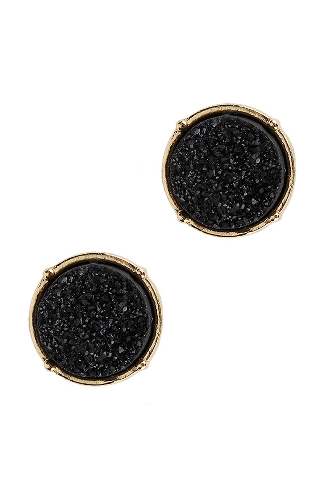 Glittered Druzy Round Post Earrings