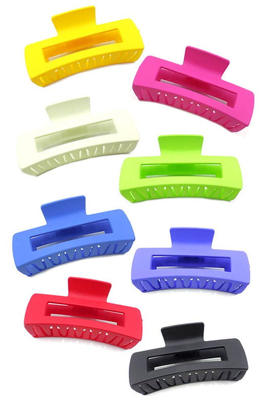 Solid Plastic Rectangle Hair Claw Clip