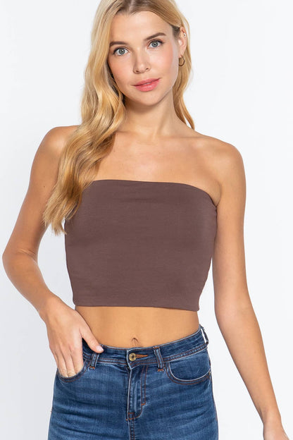 Fitted Crop Tube Cotton Spandex Top