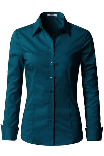 Button Down Long Sleeve Collared Shirt