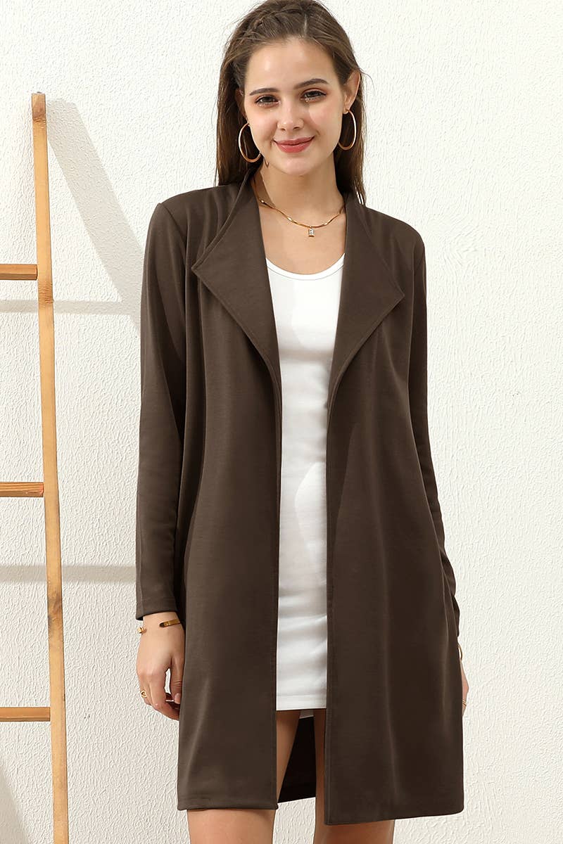 OPEN FRONT OFFICE TRENCH JACKET