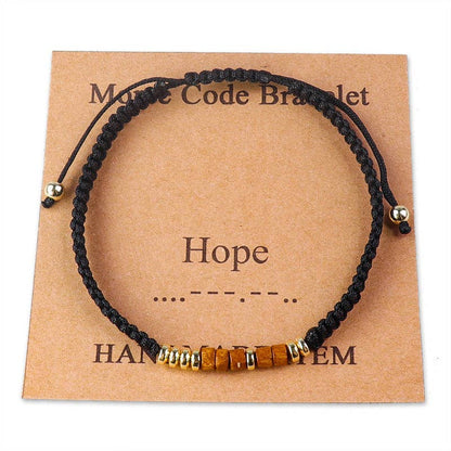 Handmade Wooden Beaded Morse Code Bracelets