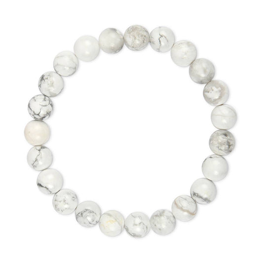 WHITE NATURAL STONE STRETCH BRACELET