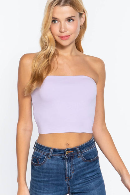 Fitted Crop Tube Cotton Spandex Top