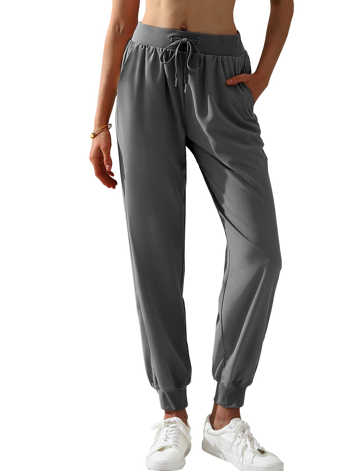 Elastic Band Waist With Side Pocket Pants