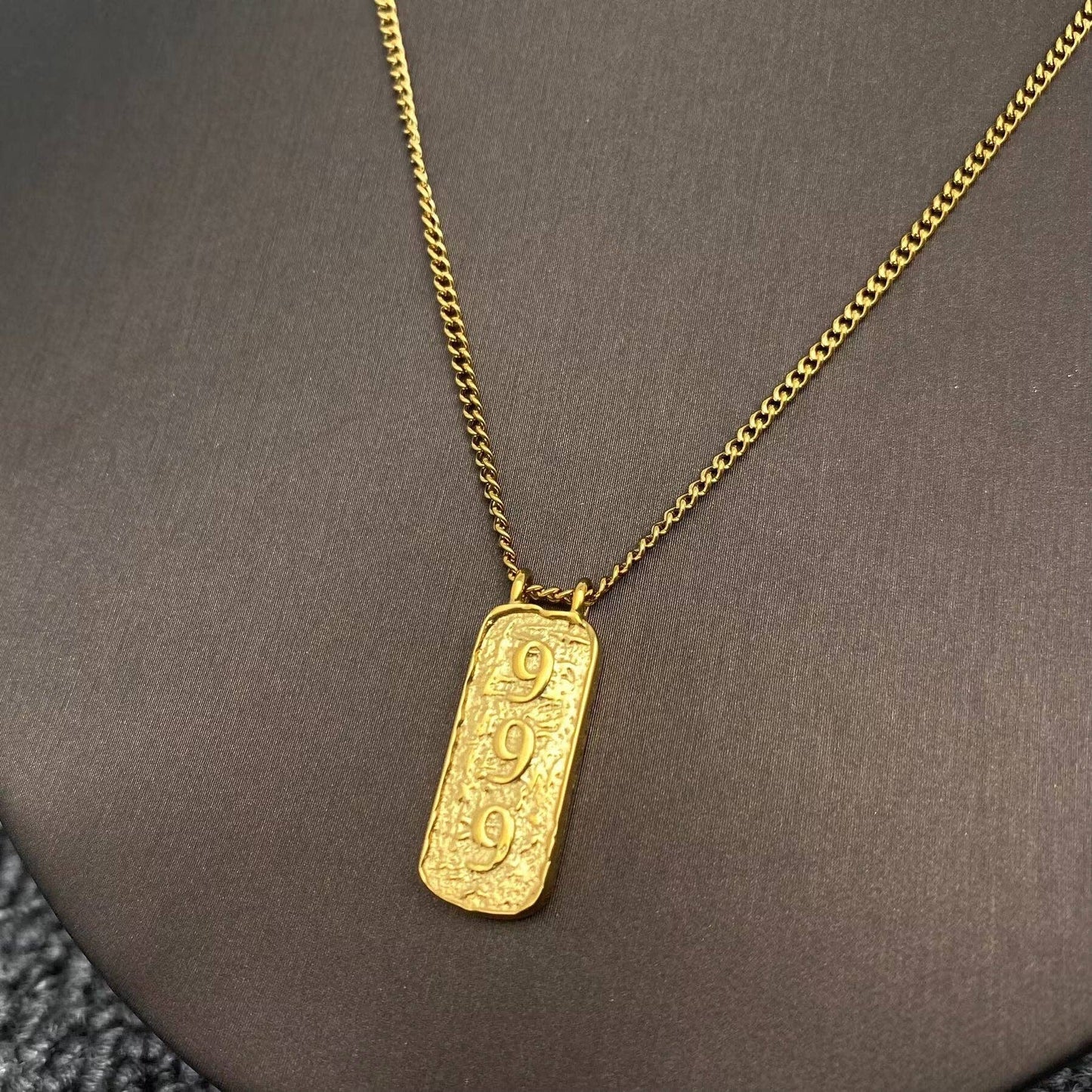 Lucky Numbers Tarot Charm 18K Gold Plated SS Necklace