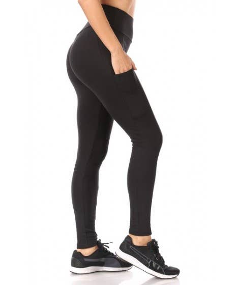 Women's High Waist Fleece Lined Leggings With Side Pockets