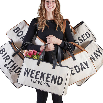 Santa Barbara Canvas Tote - Weekend I Love You