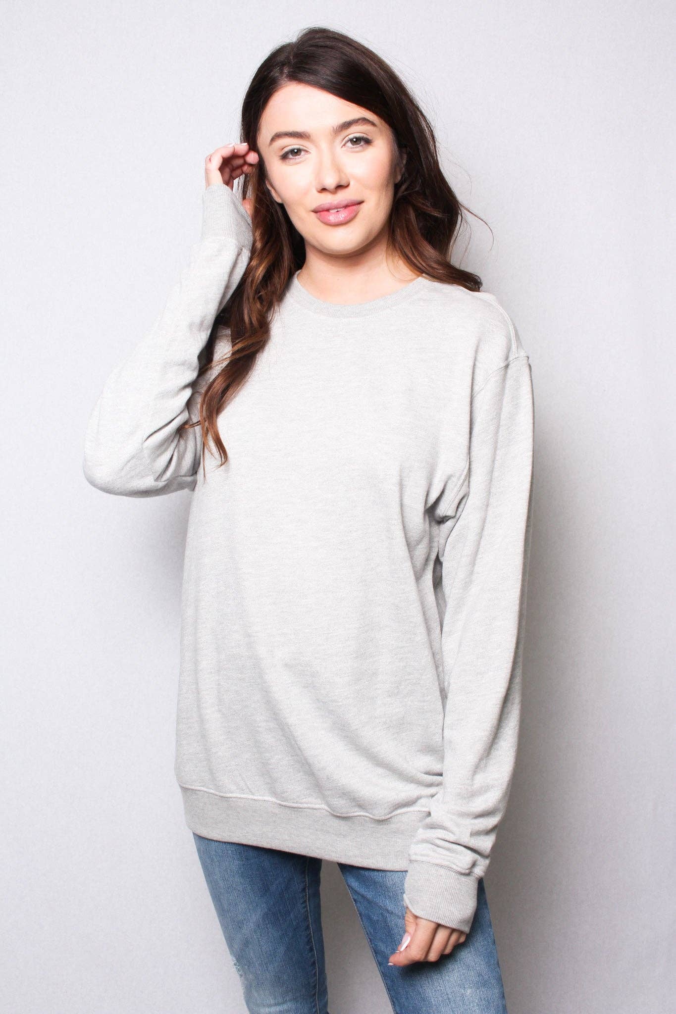 Women's Long Sleeve Light Weight French Terry Top