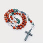 Redstone African Turquoise Beaded Necklace Cross Pendant