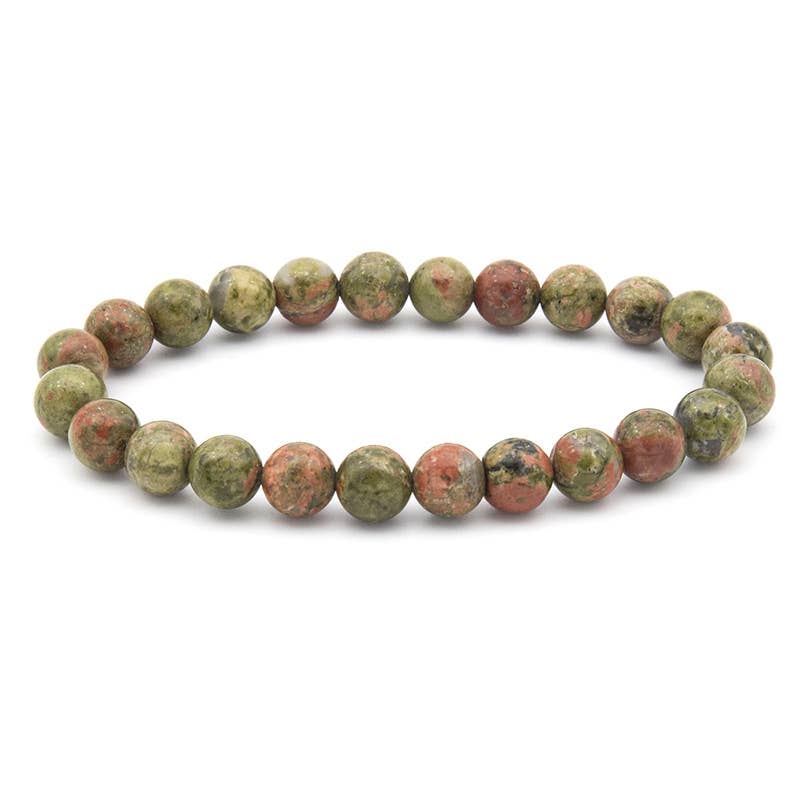 8MM Elastic Natural Stone Bracelets: Indian agate