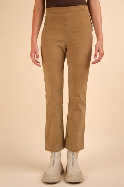 Velvet Boot Cut Pants with Back Pockets