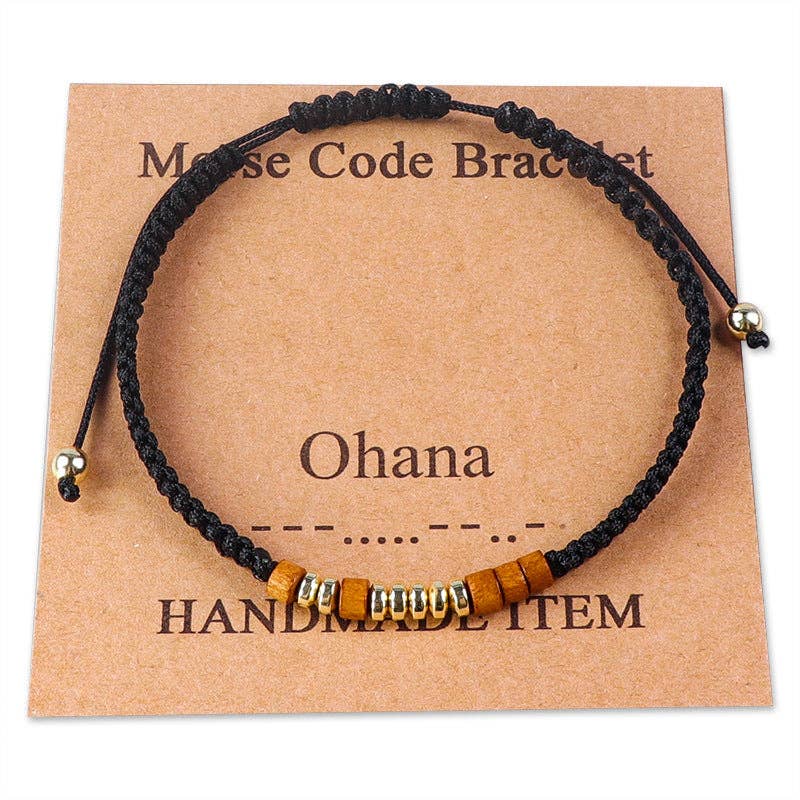 Handmade Wooden Beaded Morse Code Bracelets