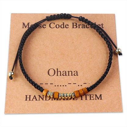 Handmade Wooden Beaded Morse Code Bracelets
