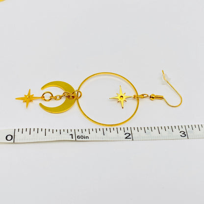 Fashion Star Moon Big Circle Earring - MS
