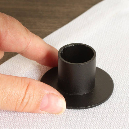 2" Black Metal Round Taper Candle Holder
