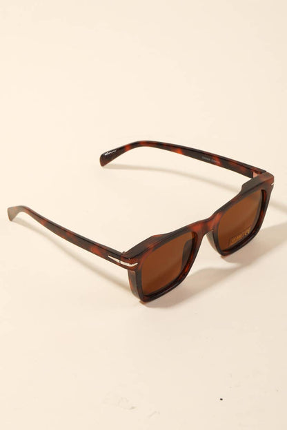 Acetate Frame Square Lens Sunglasses Set: MULTI