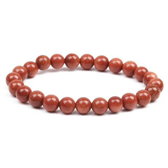 8MM Elastic Natural Stone Bracelets: Indian agate