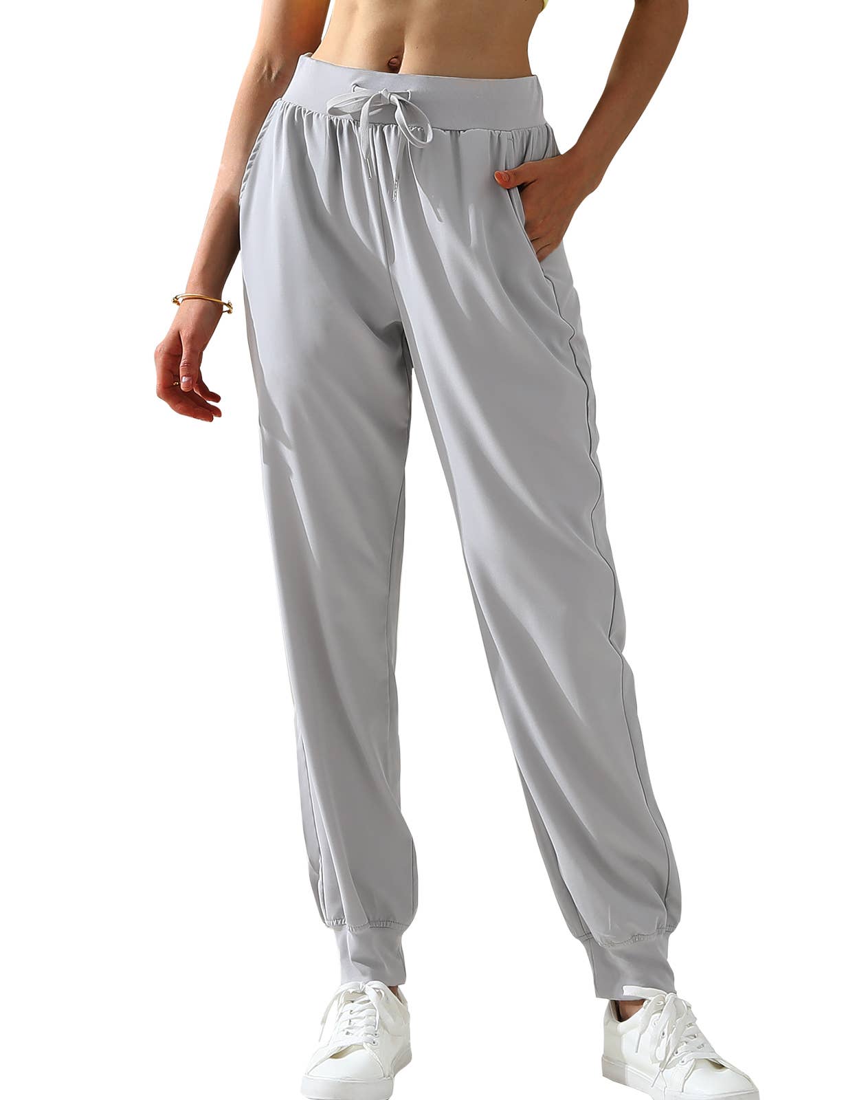 Elastic Band Waist With Side Pocket Pants