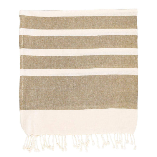 Nicola Spring Turkish Cotton Beach Towel  Beige