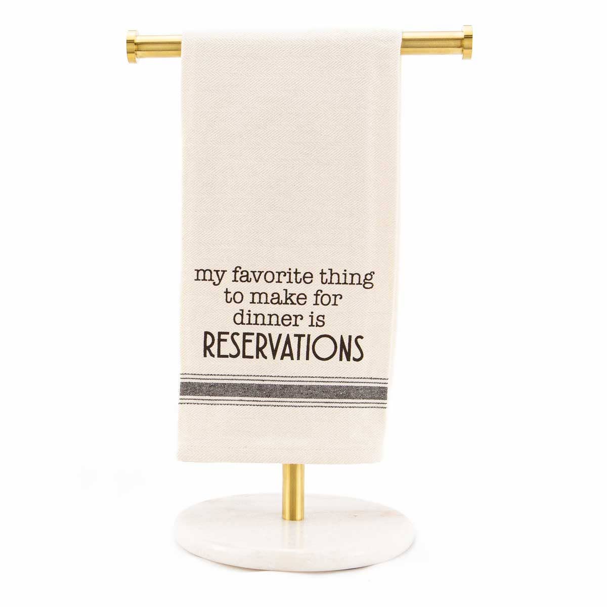 Make Reservations Hand Towel   Cream/Black   20x28