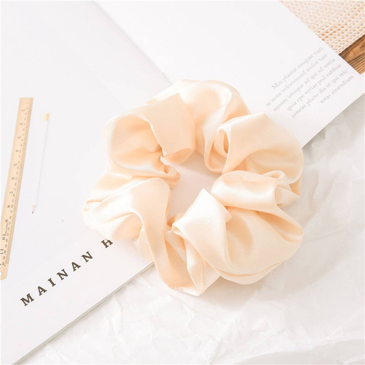 silk scrunchie wine