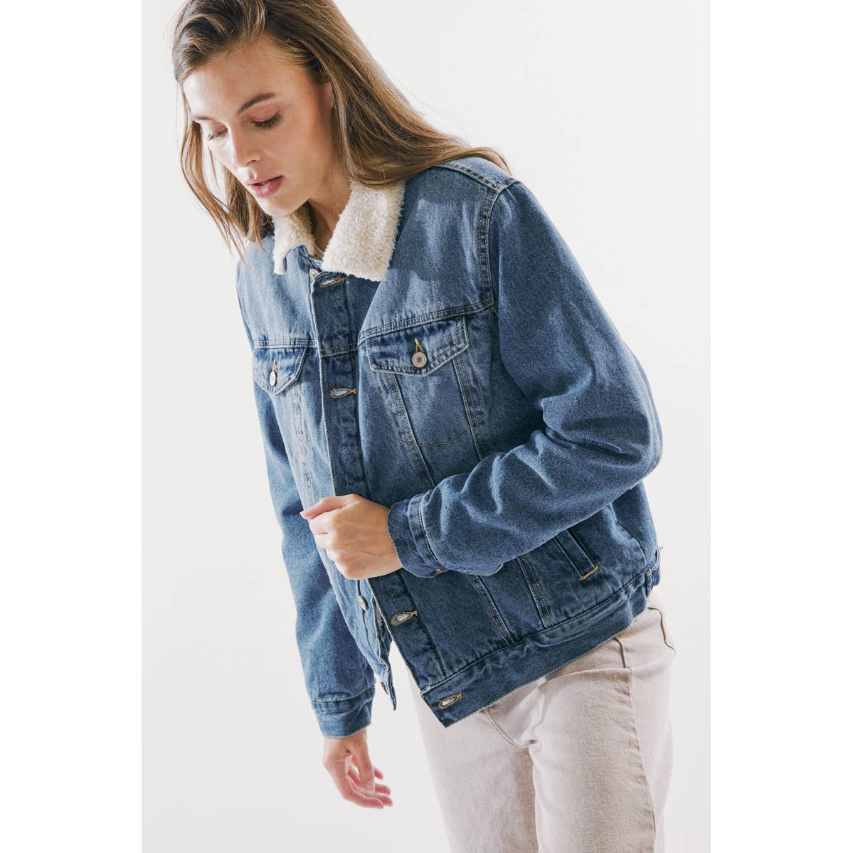 Kancan Trucker Sherpa Jean Jacket