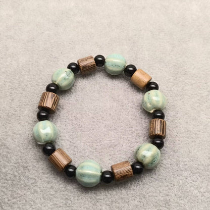 Multi-style Handmade Ceramic Beaded Elastic Rope Bracelet