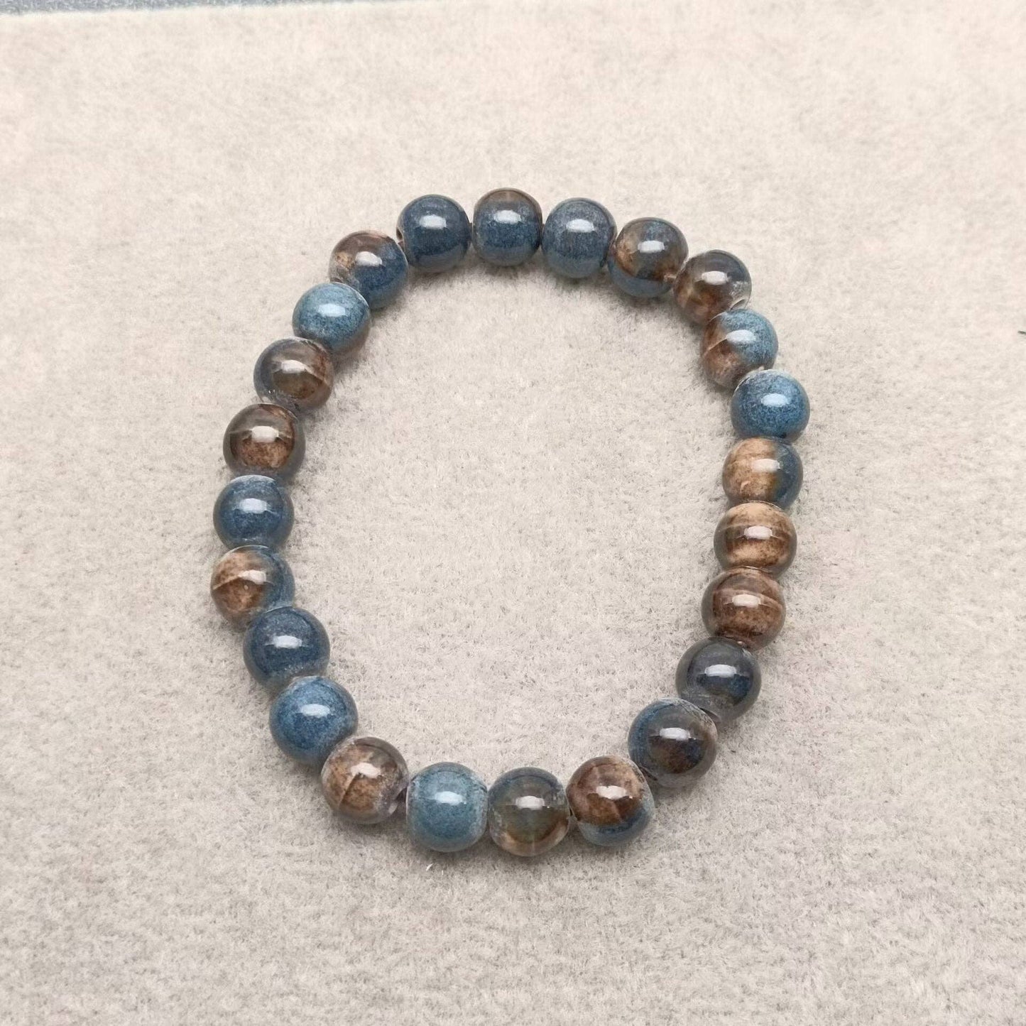 Multi-style Handmade Ceramic Beaded Elastic Rope Bracelet