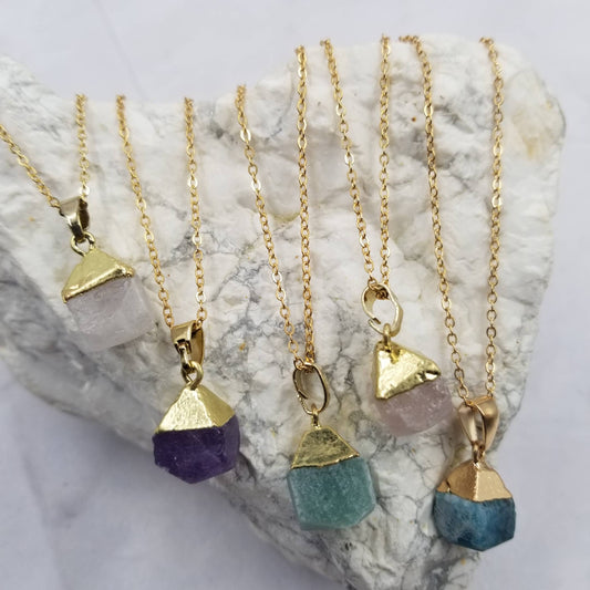 Cut Crystal Gemstone Necklaces