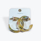 flower, print, acrylic, hoop, earrings, yellow