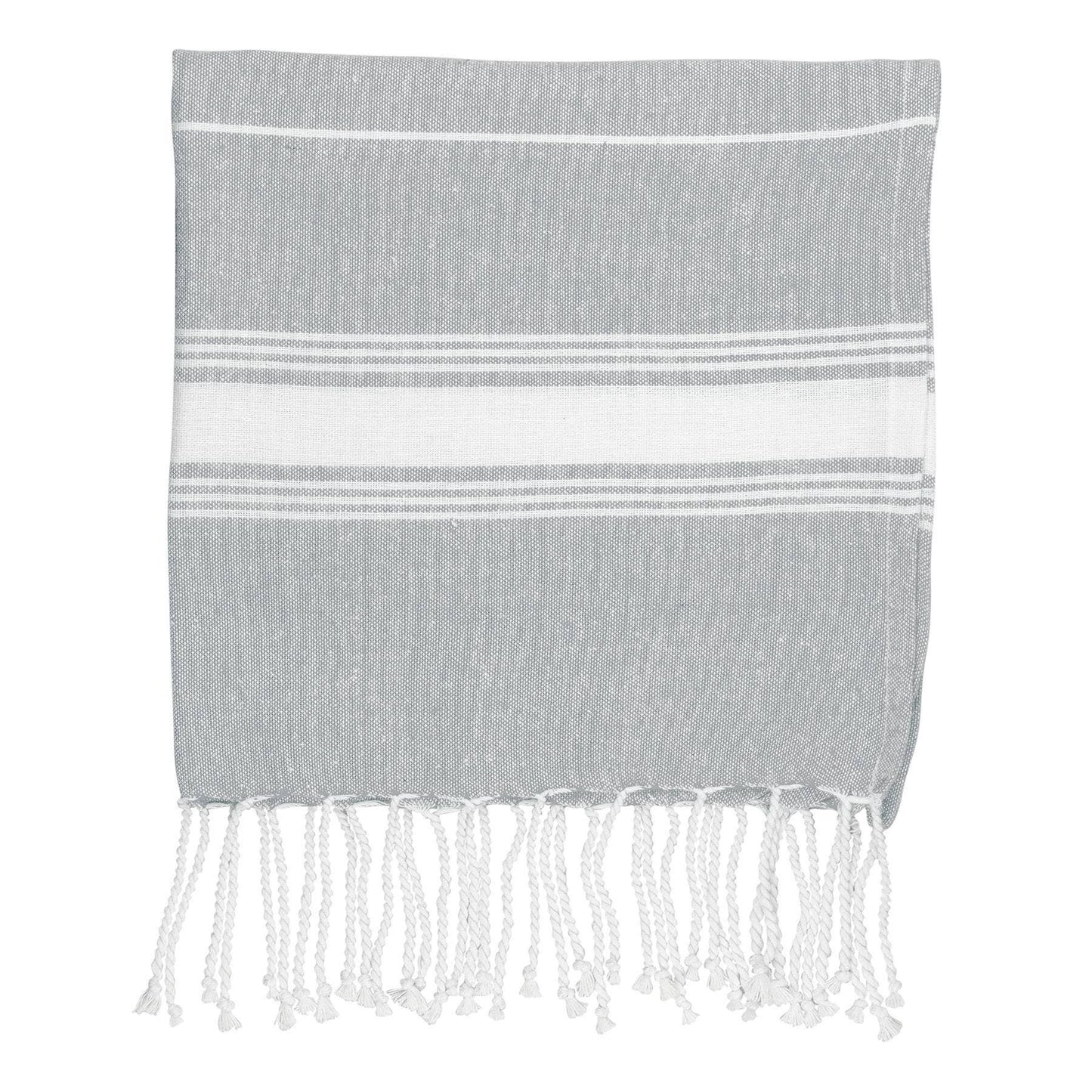 Small Turkish Cotton Beach Towel - Grey