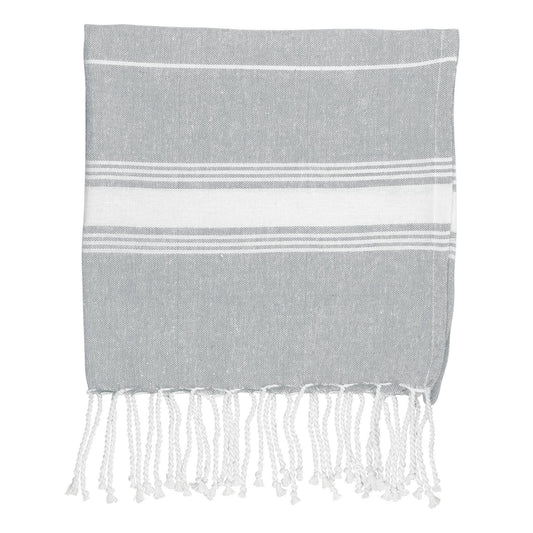 Small Turkish Cotton Beach Towel - Grey