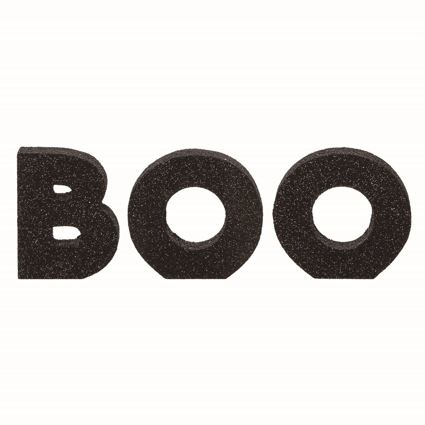 Wood Black Small Glitter Boo Block Decor Set 3