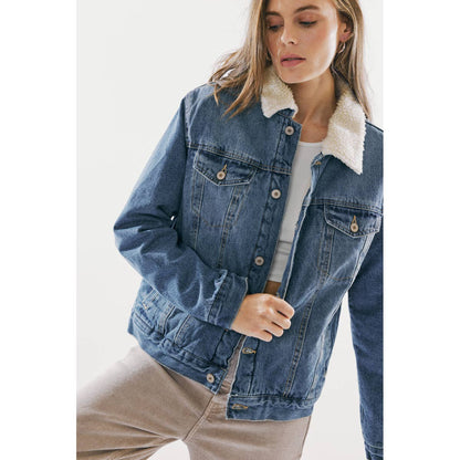 Kancan Trucker Sherpa Jean Jacket